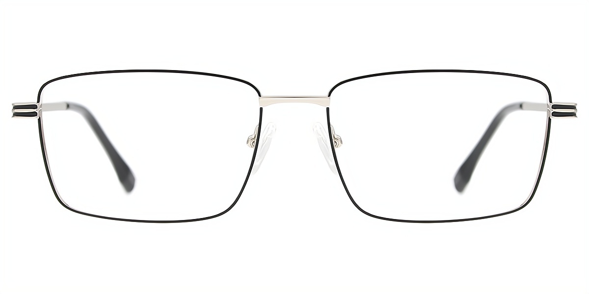 Black Rectangle Simple Metal Eyeglasses
