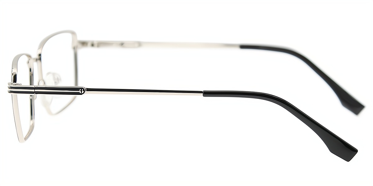 Black Rectangle Simple Metal Eyeglasses