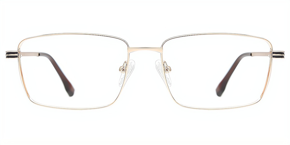Golden Rectangle Simple Metal Eyeglasses
