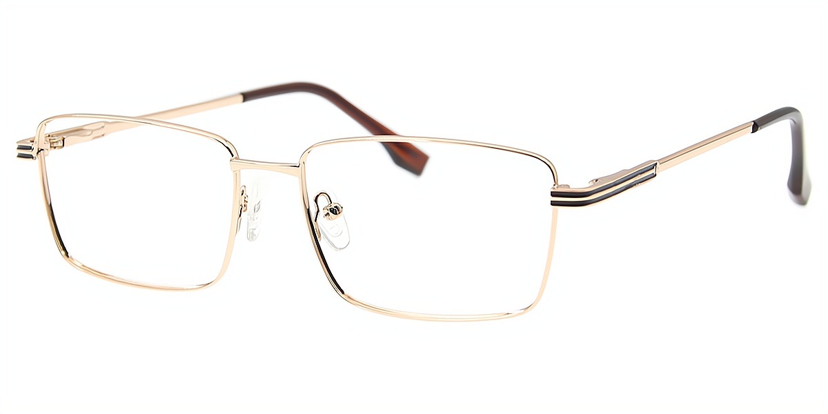 Golden Rectangle Simple Metal Eyeglasses