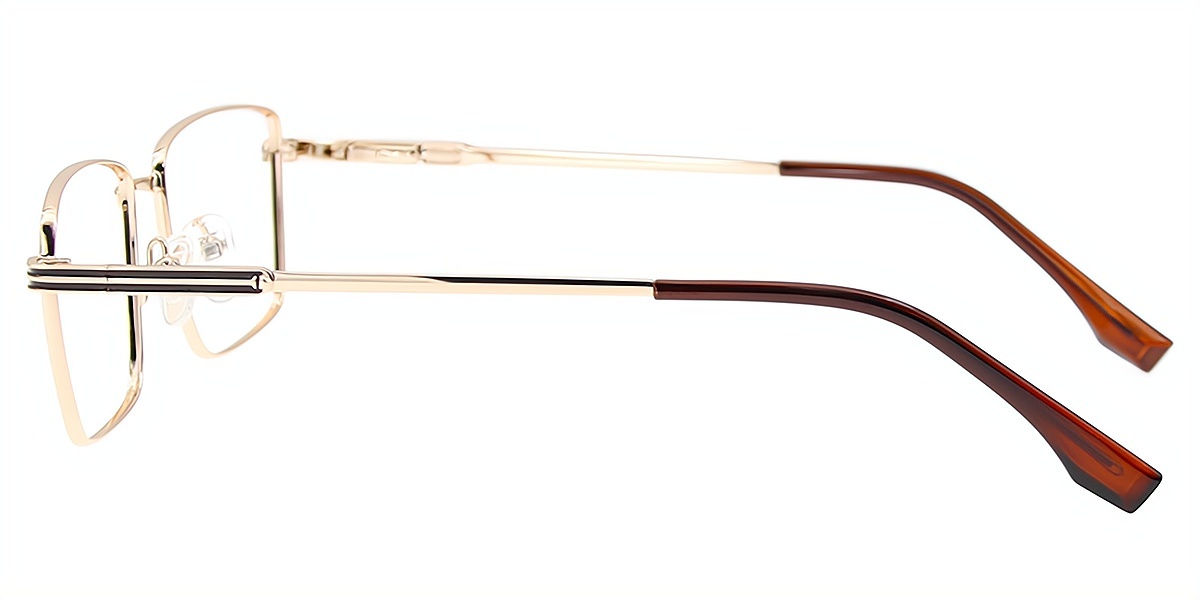 Golden Rectangle Simple Metal Eyeglasses