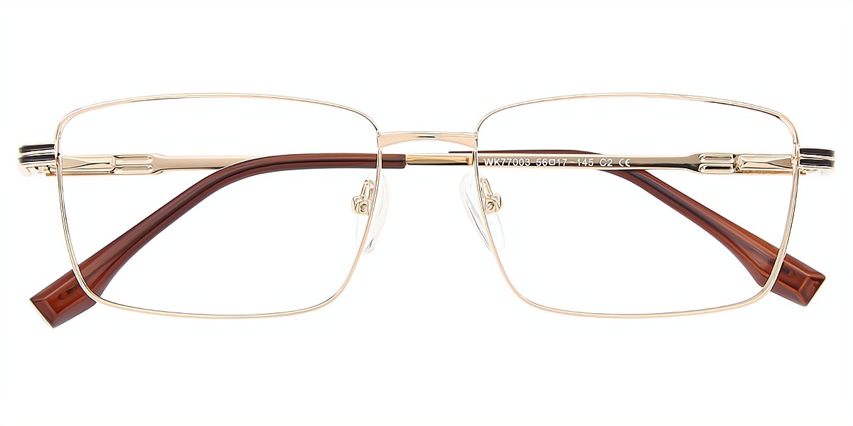 Golden Rectangle Simple Metal Eyeglasses