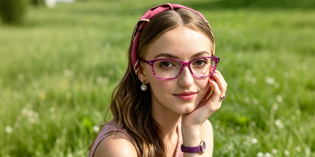 Purple Horn Ornate Acetate Eyeglasses