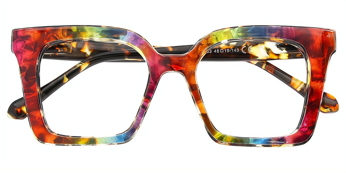 Multicolor Geometric Unique Plastic Eyeglasses