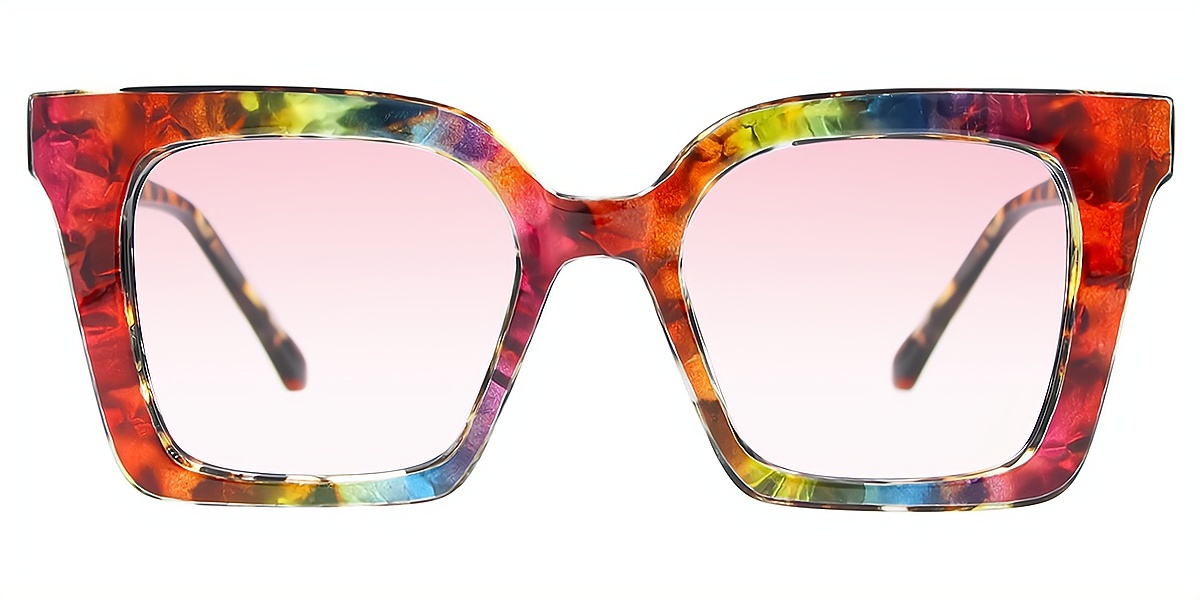 Multicolor Geometric Unique Plastic Eyeglasses