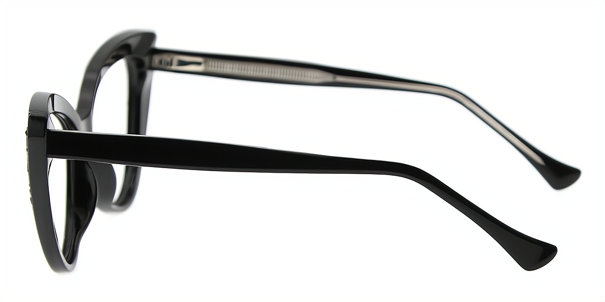 Black Cat Eye Ornate Unique TR90 Eyeglasses