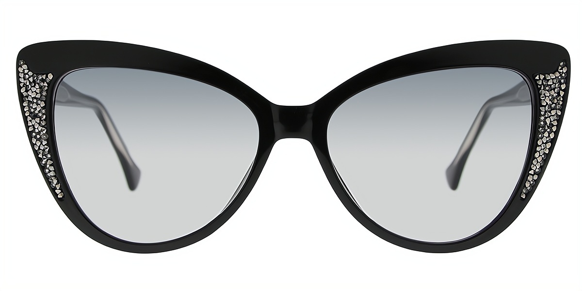 Black Cat Eye Ornate Unique TR90 Eyeglasses