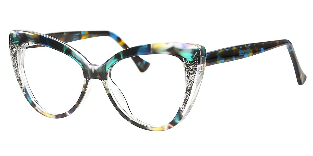 Mix Cat Eye Ornate Unique TR90 Eyeglasses