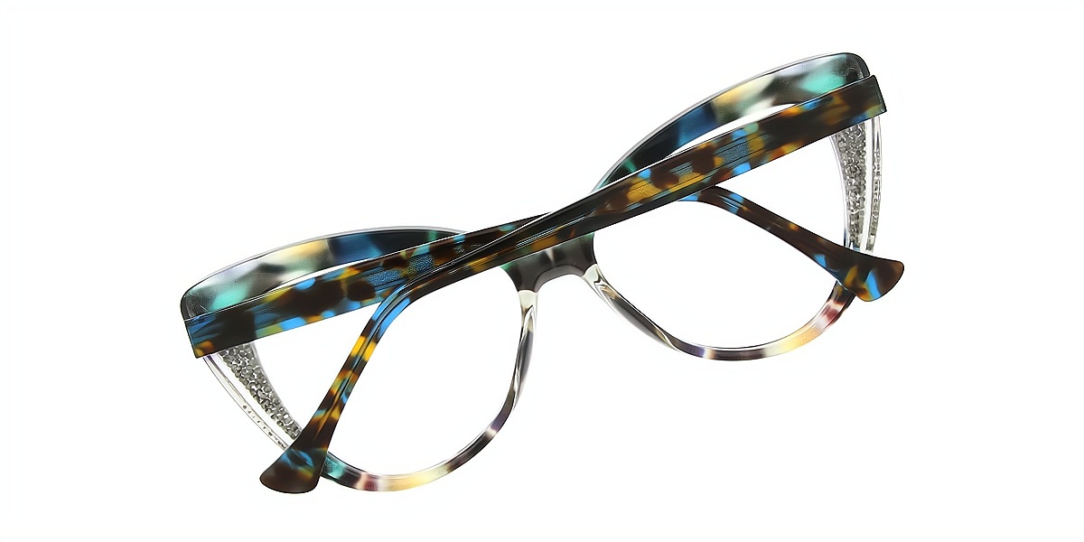 Mix Cat Eye Ornate Unique TR90 Eyeglasses