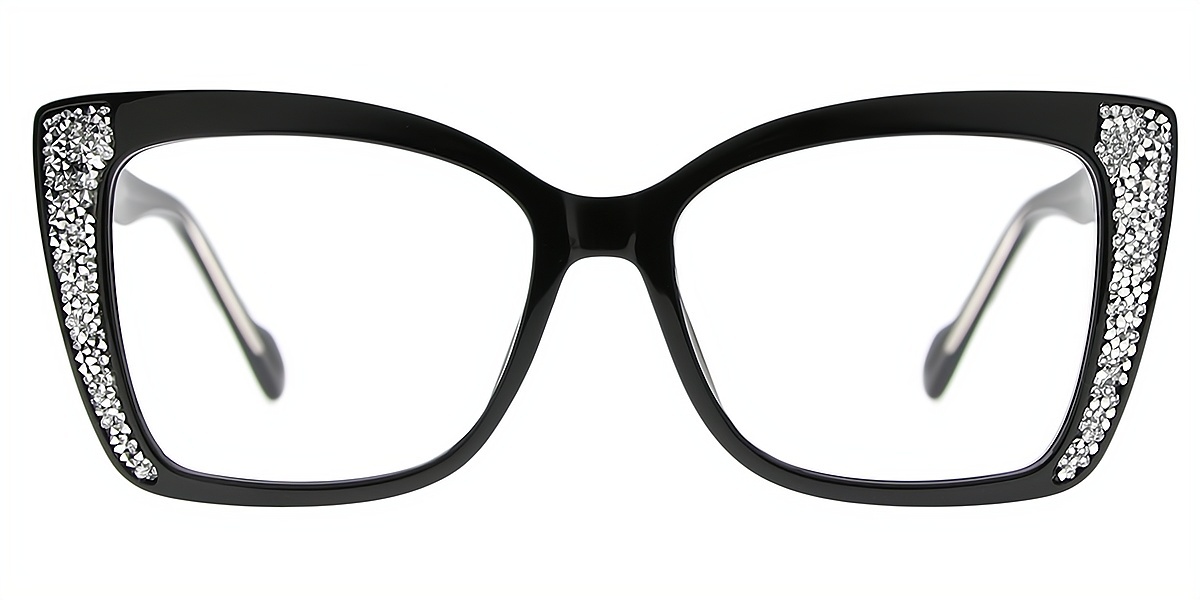 Black Butterfly Ornate Unique TR90 Eyeglasses