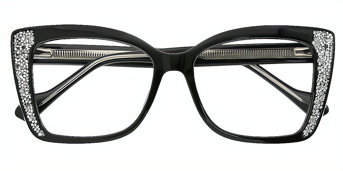 Black Butterfly Ornate Unique TR90 Eyeglasses