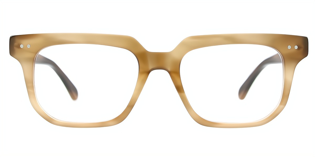Brown Horn Oversized Wide Acetate Eyeglasses