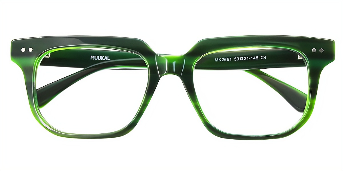 Green Horn Oversized Wide Acetate Eyeglasses