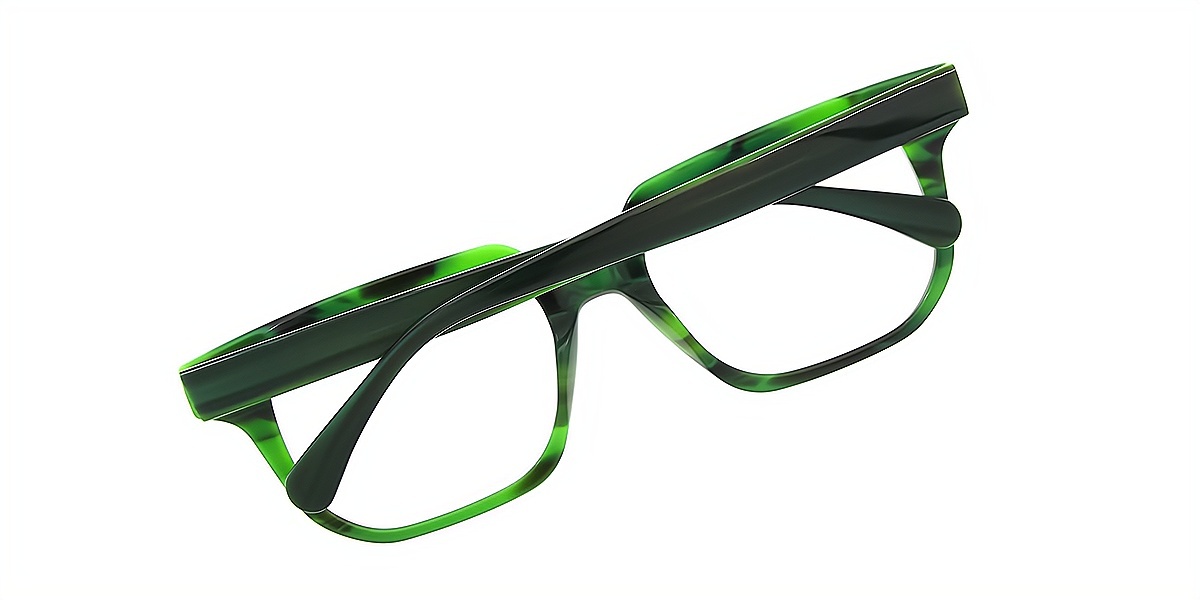 Green Horn Oversized Wide Acetate Eyeglasses