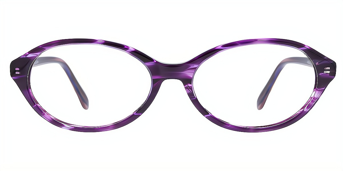 Purple Oval Retro Refined Acetate Eyeglasses