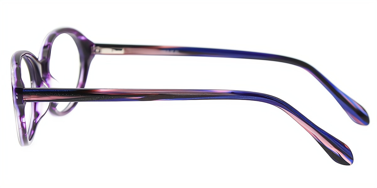 Purple Oval Retro Refined Acetate Eyeglasses