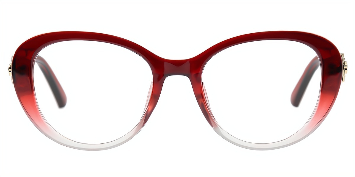 Red Cat Eye Fancy Plastic Eyeglasses