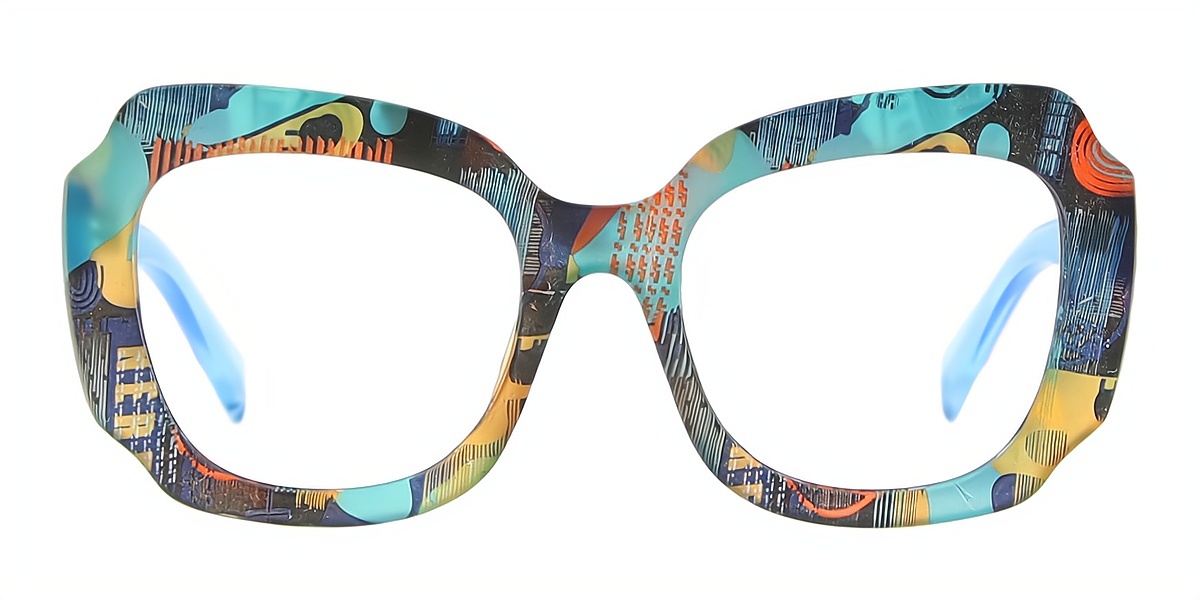 Blue Butterfly Plastic Eyeglasses