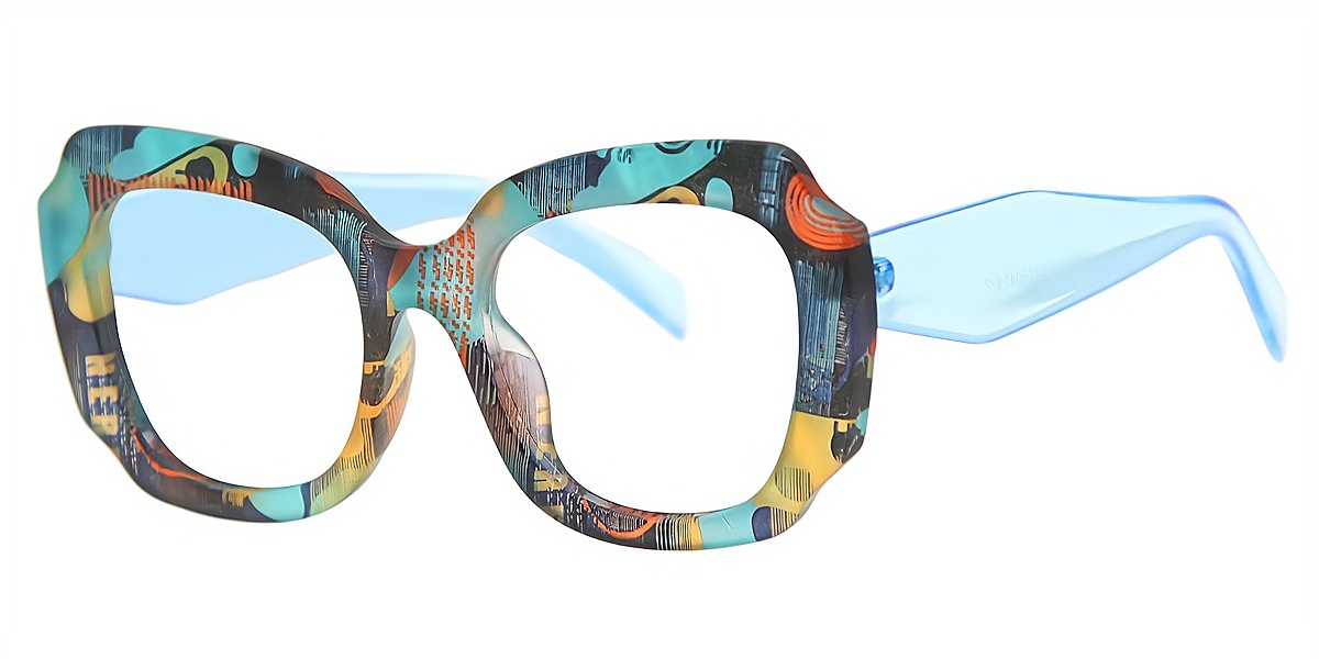 Blue Butterfly Plastic Eyeglasses
