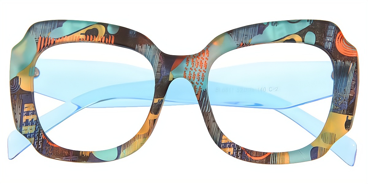 Blue Butterfly Plastic Eyeglasses