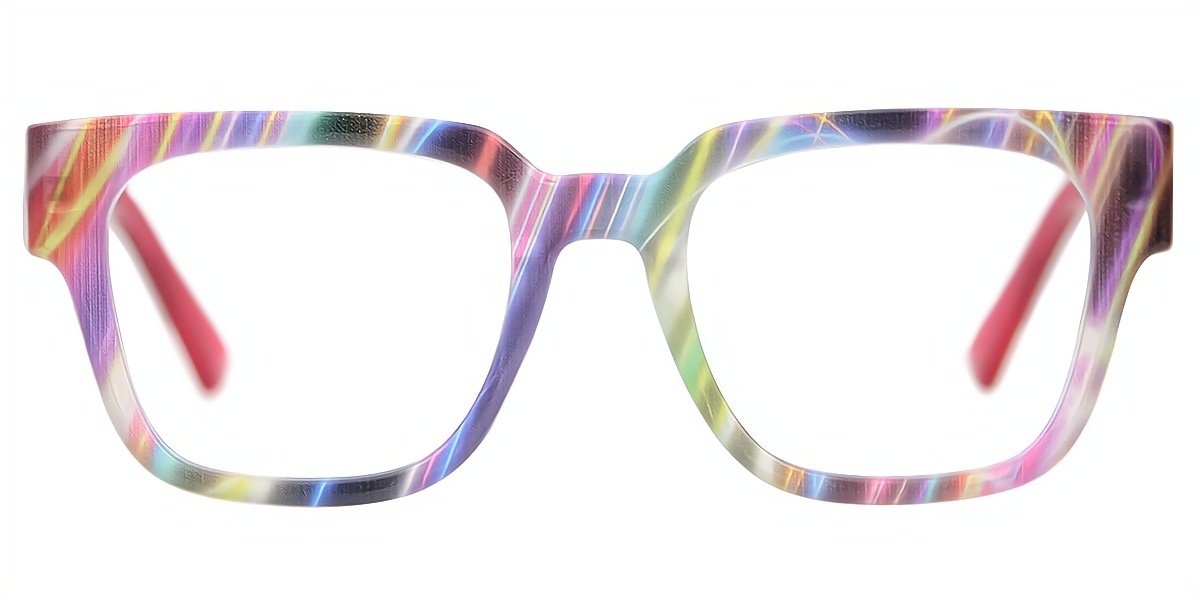 Multicolor Horn Ornate Oversized Plastic Eyeglasses