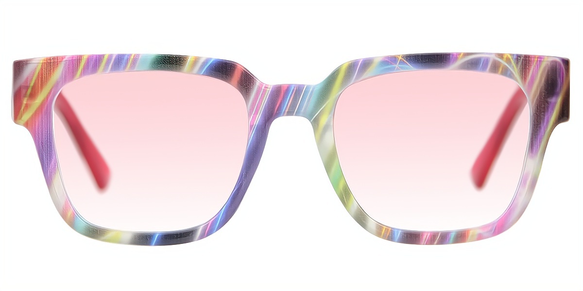 Multicolor Horn Ornate Oversized Plastic Eyeglasses