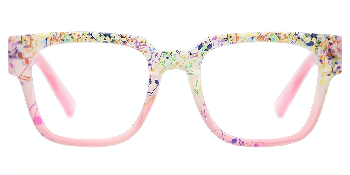 Pink Horn Ornate Oversized Plastic Eyeglasses