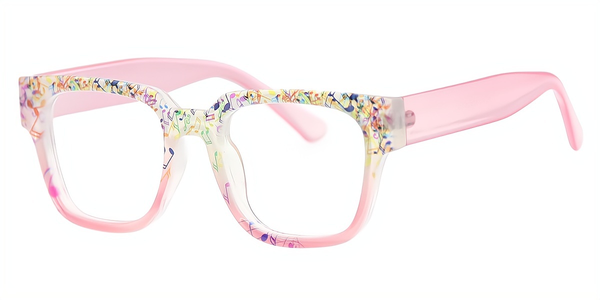 Pink Horn Ornate Oversized Plastic Eyeglasses