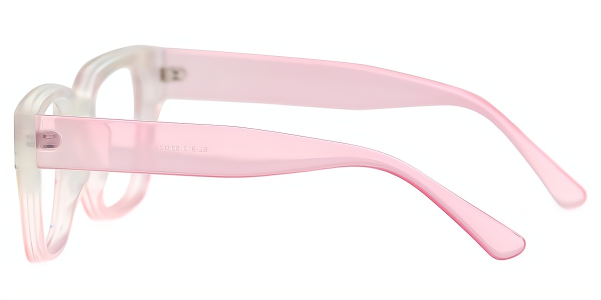 Pink Horn Ornate Oversized Plastic Eyeglasses