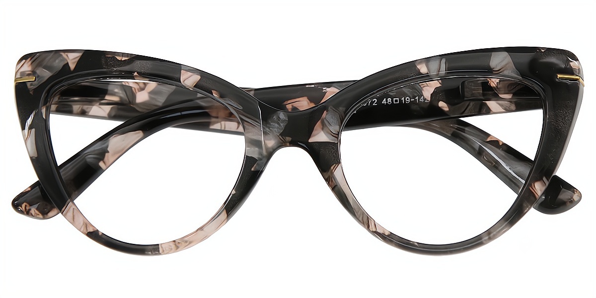 Floral Cat Eye Classic Oversized TR90 Eyeglasses