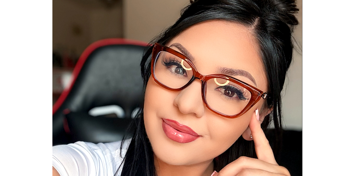 Brown Cat Eye Classic Mixed Materials Eyeglasses