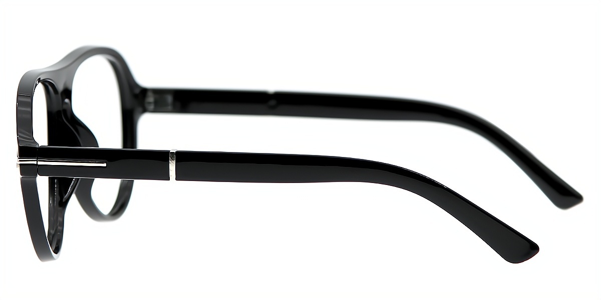 Black Aviator Oversized Chic Plastic Eyeglasses