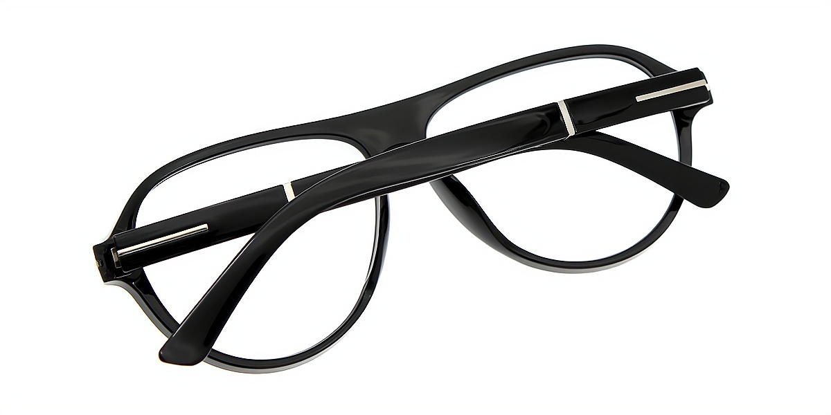 Black Aviator Oversized Chic Plastic Eyeglasses