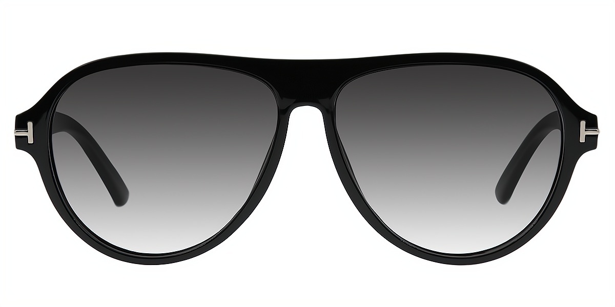 Black Aviator Oversized Chic Plastic Eyeglasses