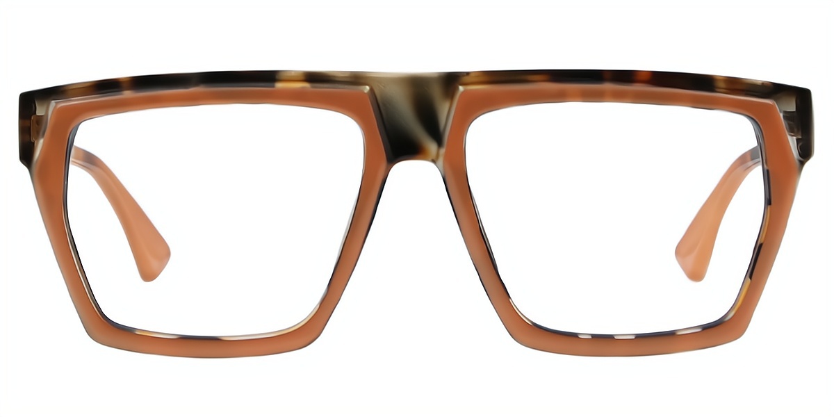 Orange Geometric Oversized Chic TR90 Eyeglasses