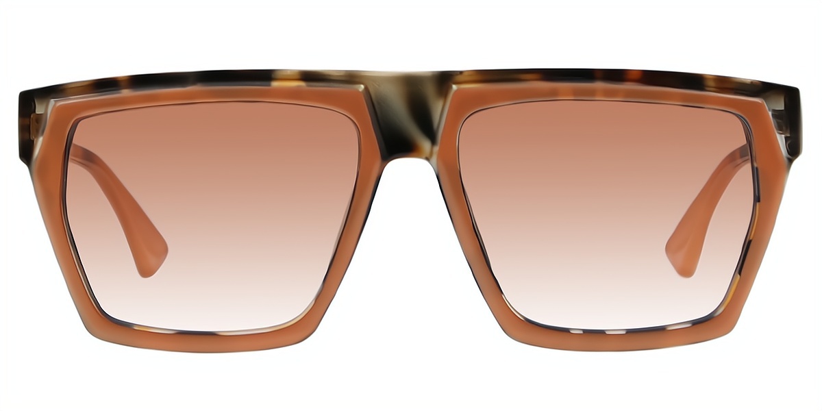 Orange Geometric Oversized Chic TR90 Eyeglasses
