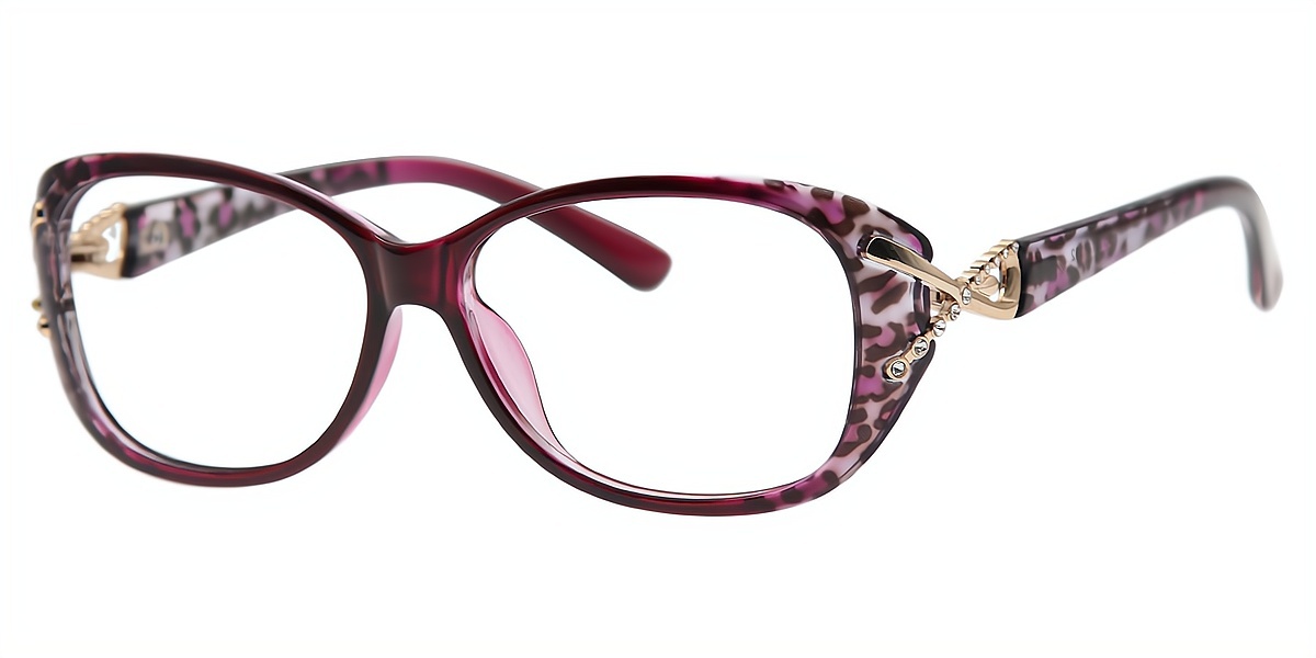 Purple Oval Fancy TR90 Eyeglasses