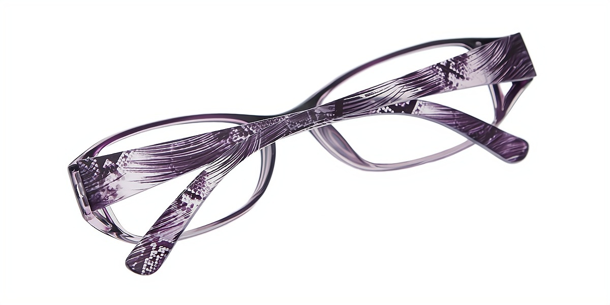 Purple Oval Fancy Plastic Eyeglasses