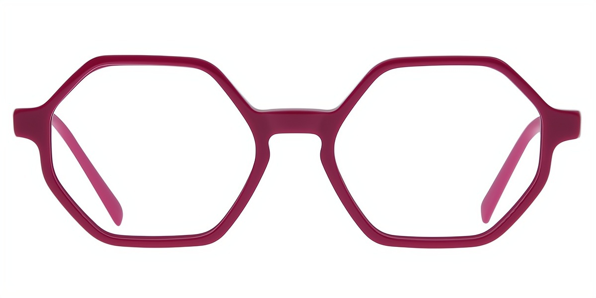 Red Geometric Geek-Chic Acetate Eyeglasses