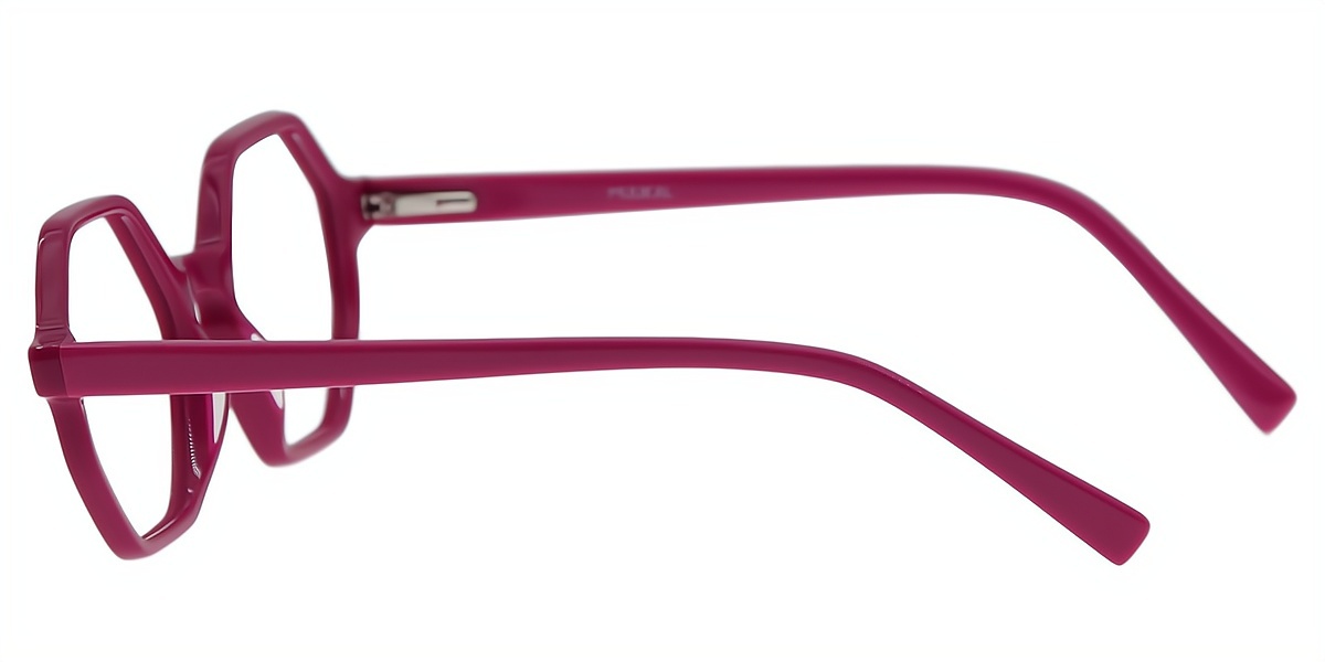 Red Geometric Geek-Chic Acetate Eyeglasses
