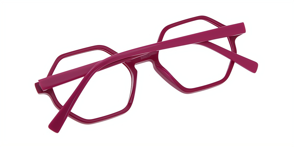Red Geometric Geek-Chic Acetate Eyeglasses