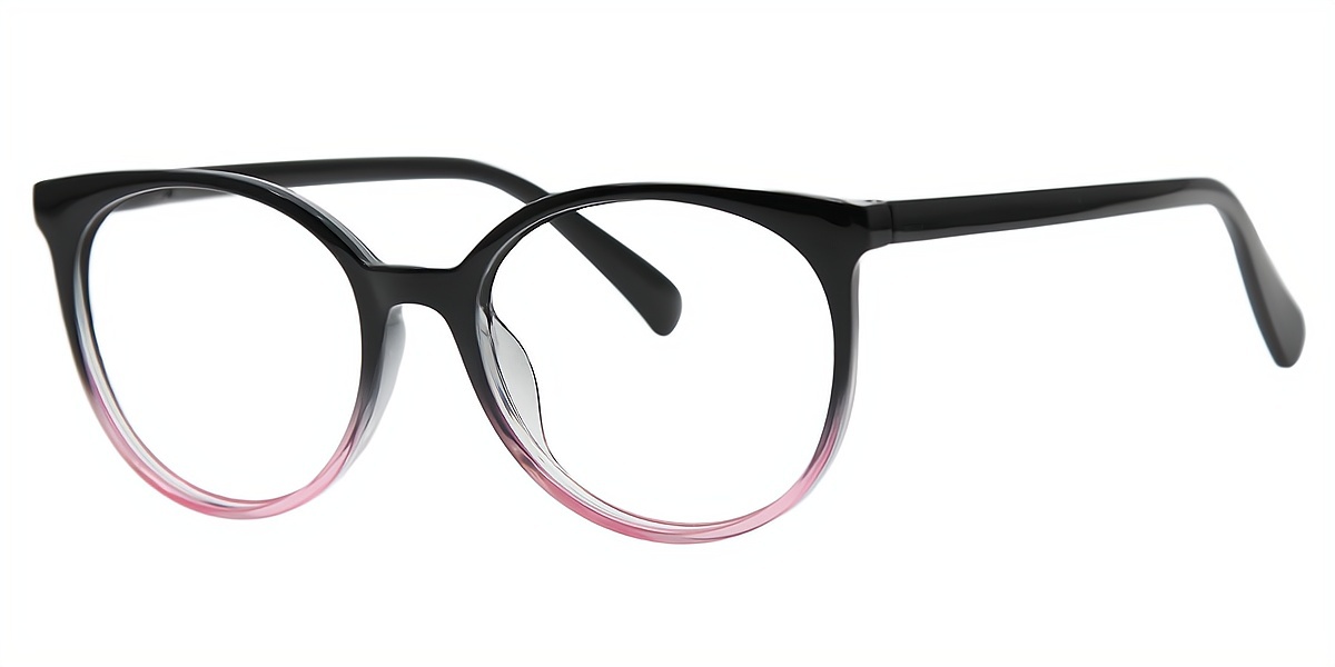 Black Oval Modish Plastic Eyeglasses