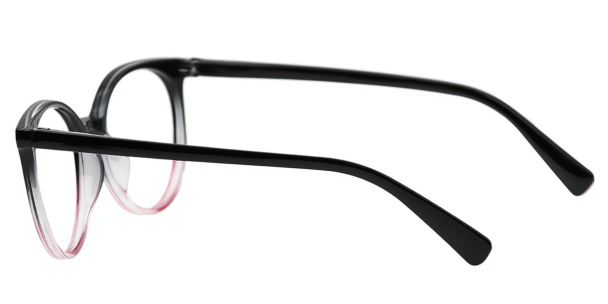 Black Oval Modish Plastic Eyeglasses