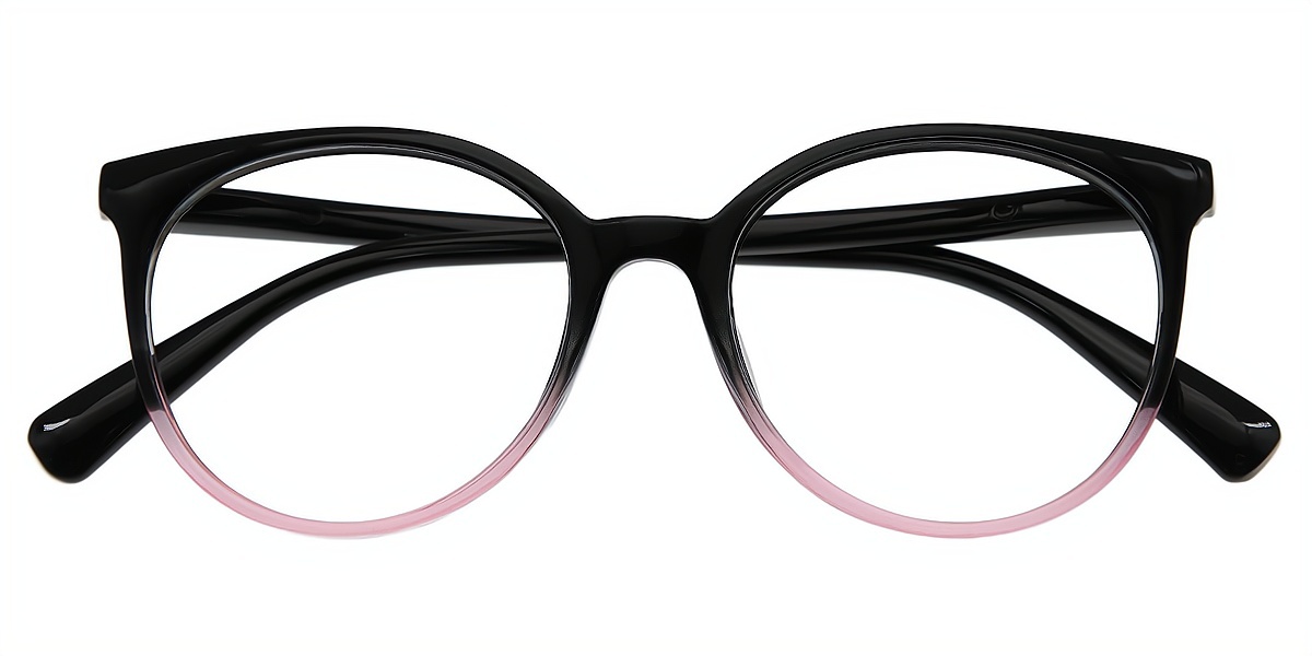 Black Oval Modish Plastic Eyeglasses
