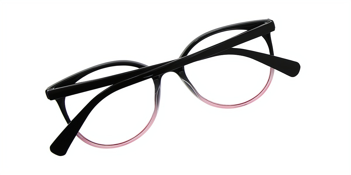 Black Oval Modish Plastic Eyeglasses