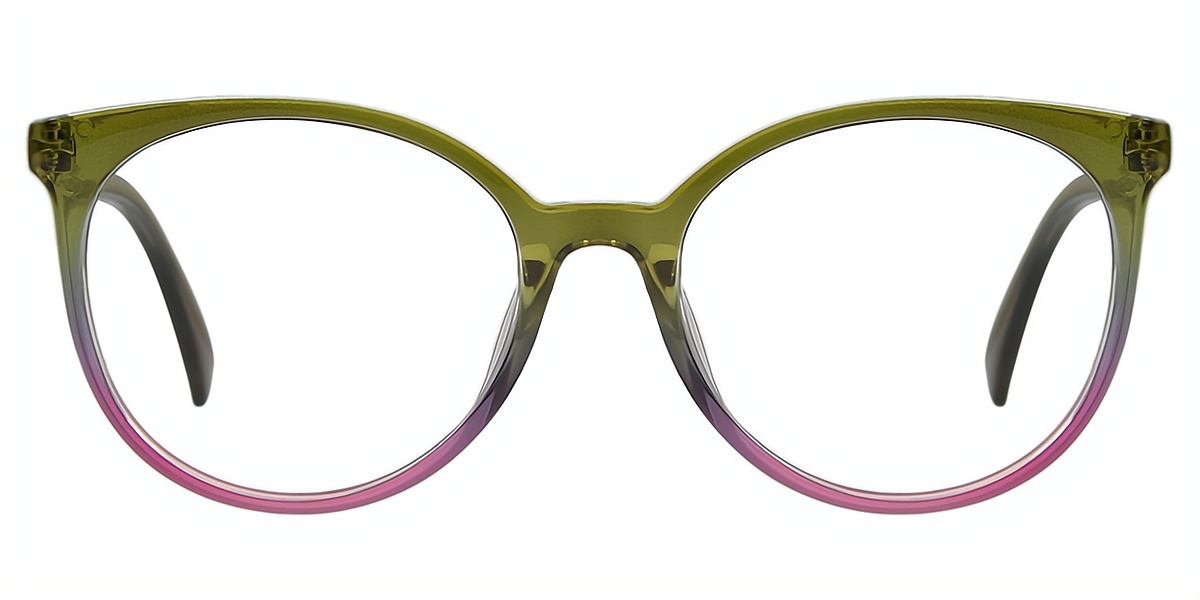 Green Oval Modish Plastic Eyeglasses