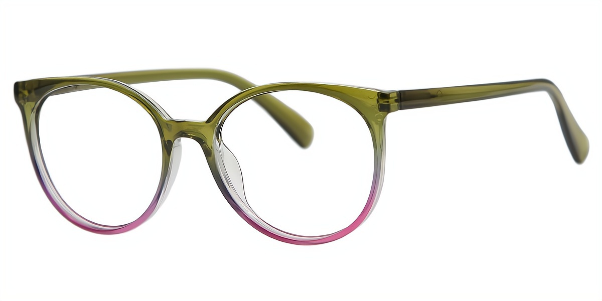 Green Oval Modish Plastic Eyeglasses