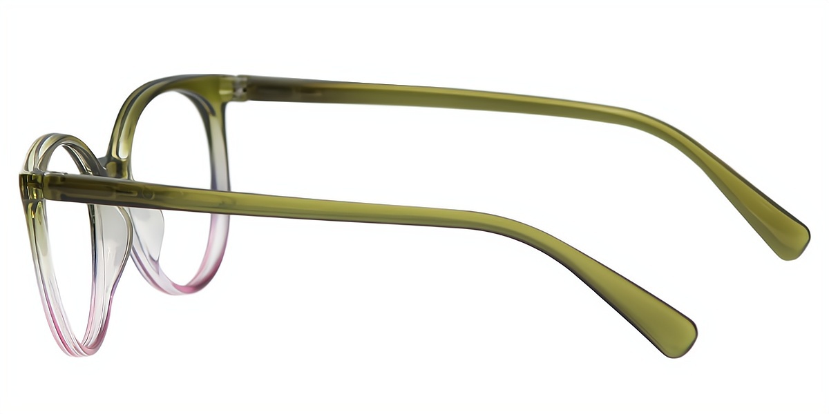 Green Oval Modish Plastic Eyeglasses