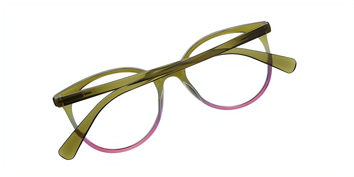 Green Oval Modish Plastic Eyeglasses
