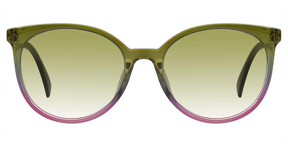 Green Oval Modish Plastic Eyeglasses